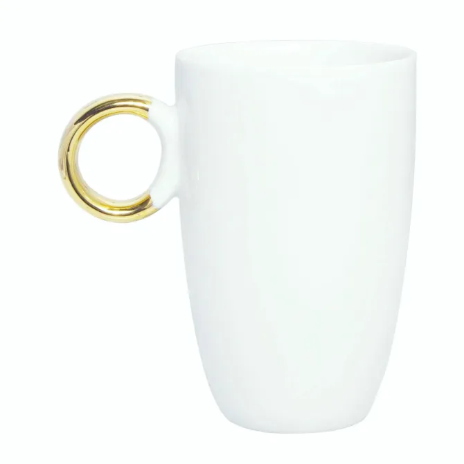 Kubek porcelanowy RING GOLD 280 ml / Wielokolorowy MRT-10R