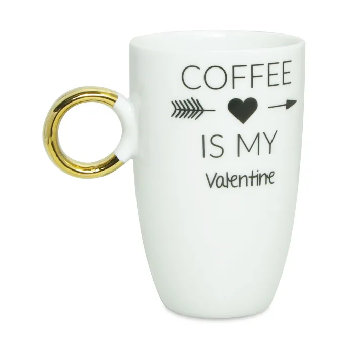 Kubek porcelanowy RING GOLD 280 ml / Wielokolorowy MRT-10R