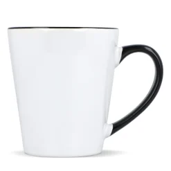 Kubek subli Melbourne kolorowy rant i uchwyt 300ml / Biały / czarny LT51192-N0102