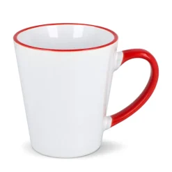 Kubek subli Melbourne kolorowy rant i uchwyt 300ml / Biały / czerwony LT51192-N0121