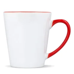 Kubek subli Melbourne kolorowy rant i uchwyt 300ml / Biały / czerwony LT51192-N0121