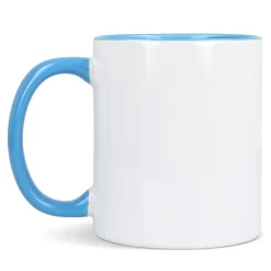 Kubek subli Oslo kolorowy w środku i uchwycie 300ml / Biały / jasnoniebieski LT51164-N0112