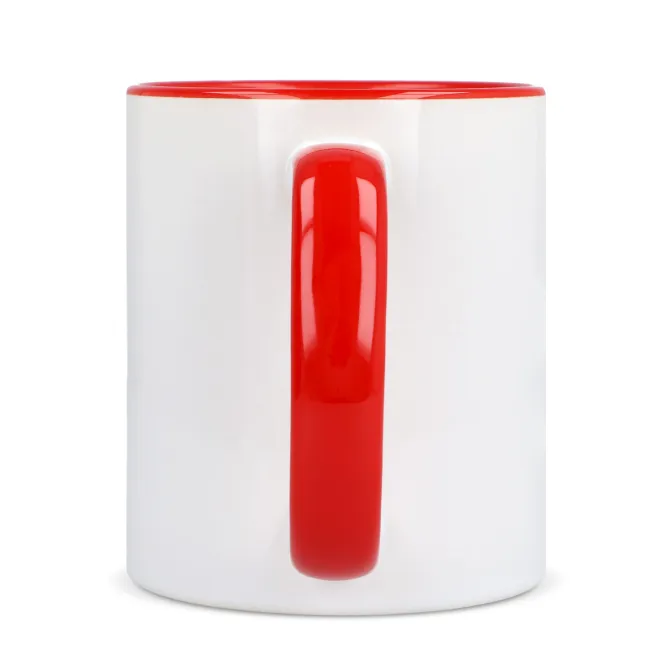 Kubek subli Oslo kolorowy w środku i uchwycie 300ml / Biały / czerwony LT51164-N0121