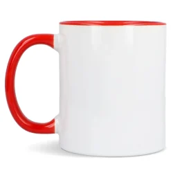 Kubek subli Oslo kolorowy w środku i uchwycie 300ml / Biały / czerwony LT51164-N0121