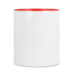Kubek subli Oslo kolorowy w środku i uchwycie 300ml / Biały / czerwony LT51164-N0121