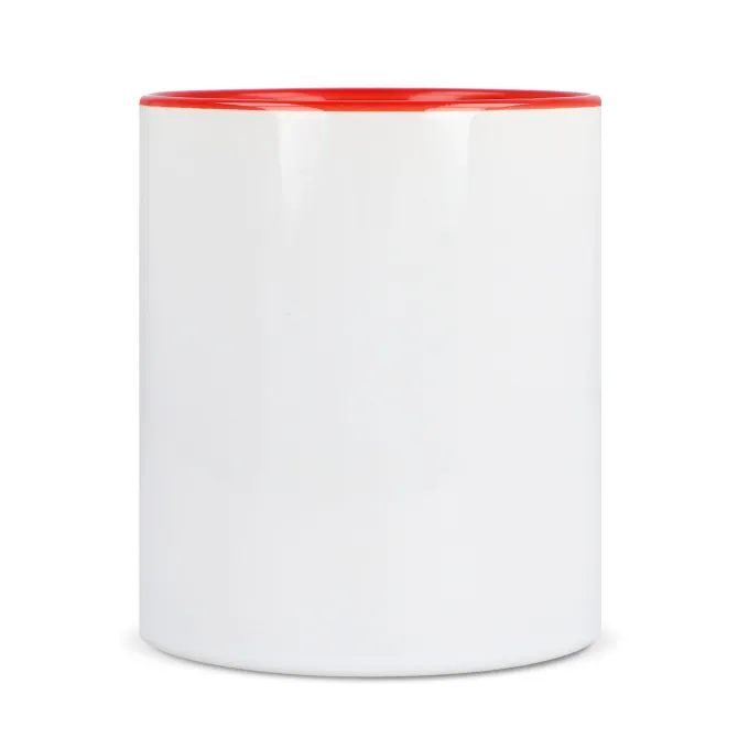 Kubek subli Oslo kolorowy w środku i uchwycie 300ml / Biały / czerwony LT51164-N0121