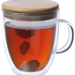 Kubek szklany z pokrywką GERTHE 350 ml / Przeźroczysty 153766