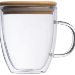 Kubek szklany z pokrywką GERTHE 350 ml / Przeźroczysty 153766