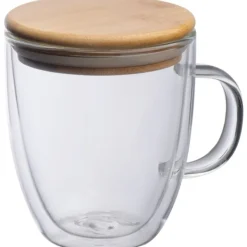 Kubek szklany z pokrywką GERTHE 350 ml / Przeźroczysty 153766