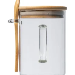 Kubek szklany z łyżeczką JACKSON 420 ml / Przeźroczysty 322466