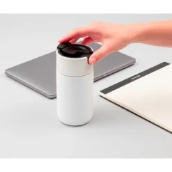 Kubek termiczny 400 ml Air Gifts z ceramiką | Nabila / Biały VA050-02