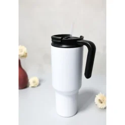 Kubek termiczny 1100 ml Air Gifts z ergonomicznym uchwytem | Ony / Biały VA094-02