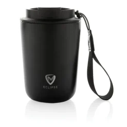 Kubek termiczny 380 ml Cuppa, stal nierdzewna z recyklingu / Czarny P435.021