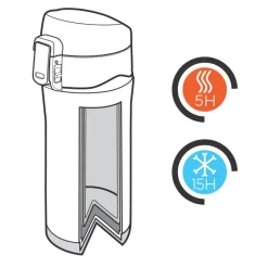 Kubek termiczny 300 ml, stal nierdzewna z recyklingu / Czarny P435.061