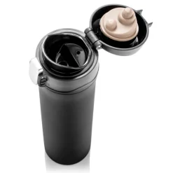 Kubek termiczny 450 ml, stal nierdzewna z recyklingu / Czarny P435.501