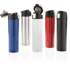 Kubek termiczny 450 ml, stal nierdzewna z recyklingu / Czarny P435.501