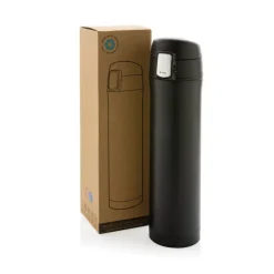 Kubek termiczny 450 ml, stal nierdzewna z recyklingu / Czarny P435.501
