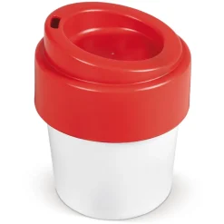 Kubek termiczny z pokrywką 240 ml / Biały / czerwony LT98707-N0121