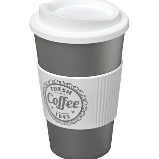 Kubek termiczny z serii Americano® o pojemności 350 ml z uchwytem / Srebrny 21000225