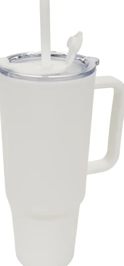 Kubek ze słomką XXL 1200 ml TEODORA / Biały 8468606