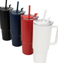 Kubek ze słomką XXL 1200 ml TEODORA / Biały 8468606