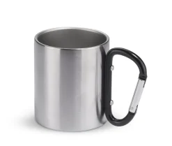 Kubek z karabińczykiem CAMPIC 200 ml / Czarny 16400-02