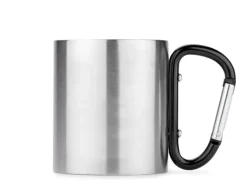 Kubek z karabińczykiem CAMPIC 200 ml / Czarny 16400-02
