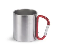 Kubek z karabińczykiem CAMPIC 200 ml / Czerwony 16400-04