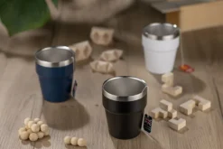 Kubek z recyklingowanej stali nierdzewnej MAKEL 300 ml / Czarny 16404-02