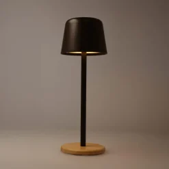 Lampa stołowa Solis z regulacją jasności i podstawą z bambusa / Czarny LT93353-N0002