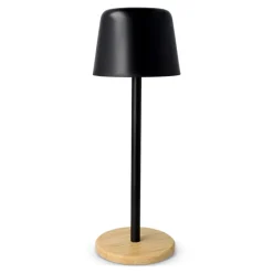 Lampa stołowa Solis z regulacją jasności i podstawą z bambusa / Czarny LT93353-N0002