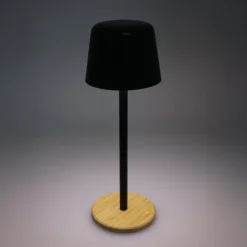 Lampa stołowa Solis z regulacją jasności i podstawą z bambusa / Czarny LT93353-N0002