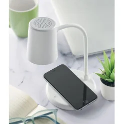 Lampa z ładowarką i głośnikiem / Bialy MO2124-06