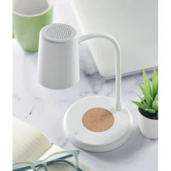 Lampa z ładowarką i głośnikiem / Bialy MO2124-06