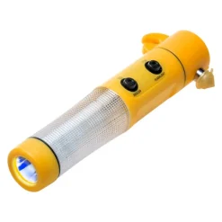 Latarka bezpieczeństwa 1 LED, przecinak do pasów, młotek bezpieczeństwa | Auden / żółty V7735-08