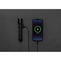 Latarka Gear X, ładowana przez USB, aluminium z recyklingu / Czarny P513.921