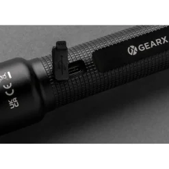 Latarka Gear X, ładowana przez USB, aluminium z recyklingu / Czarny P513.921