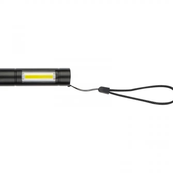 Latarka LED z diodą COB RHONDA / Czarny 9379103
