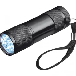 Latarka metalowa 9 LED DUNCAN / Czarny 8875703