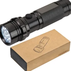 Latarka metalowa 14 LED ERASMO / Czarny 8842203