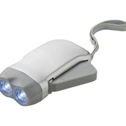Latarka na dynamo 2 LED / Srebrny V5504-32
