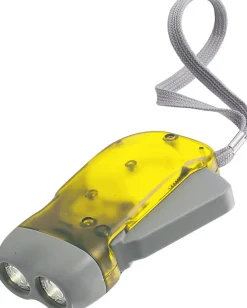 Latarka na dynamo 2 LED / żółty V5504-08