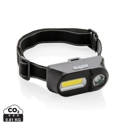 Latarka na głowę COB LED / Czarny P518.041