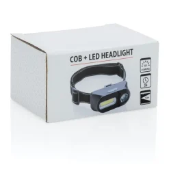 Latarka na głowę COB LED / Czarny P518.041