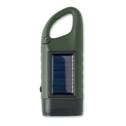 Latarka solarna z korbą dynamo / Ciemnozielony MO3149-60