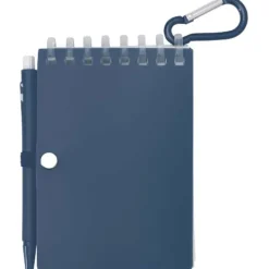 Lig Mini outdoorowy zestaw z notatnikiem w miękkiej okładce z tworzyw sztucznych pochodzących z recyklingu i długopisem (niebieski tusz) / Melanż zielony 10705162