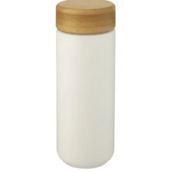 Lumi ceramiczny kubek z bambusową pokrywką o pojemności 300 ml / Biały 10070501