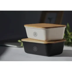 Lunchbox z bambusową pokrywką / Czarny MO6240-03