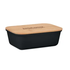 Lunchbox z bambusową pokrywką / Czarny MO6240-03