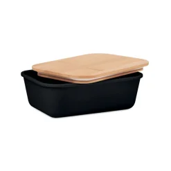 Lunchbox z bambusową pokrywką / Czarny MO6240-03